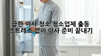 급한 이사 청소? 청소업체 출동! 스트레스 없이 이사 준비 끝내기